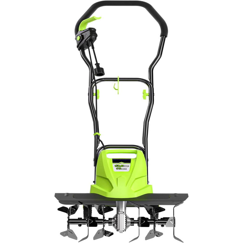 BowLift | 18-Inch 13.5 Amp Cultivator with 6 Steel Tines 3-Adjustable Wheels Foldable Handle 8'' Tilling Depth Electric Corded Tillers