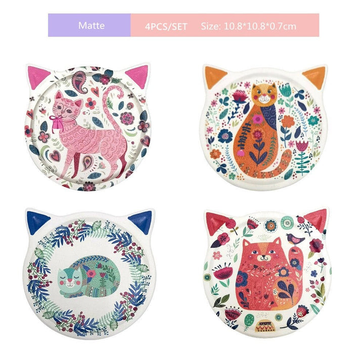 Cute Cat-Shaped Coasters (4 pcs) Bowlift