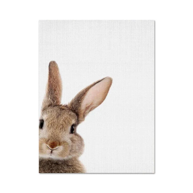 Cute Bunny Rabbit Photoshoot Poster Wall Art Fine Art Canvas Prints Baby Animal Pictures For Nursery Room Children's Room Wall Decor | Bowlift