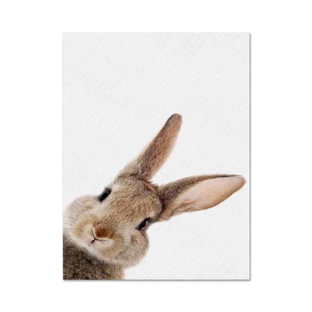 Cute Bunny Rabbit Photoshoot Poster Wall Art Fine Art Canvas Prints Baby Animal Pictures For Nursery Room Children's Room Wall Decor | Bowlift