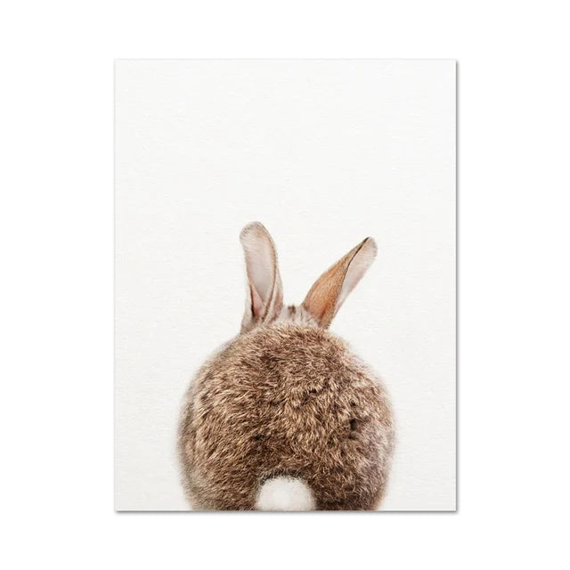 Cute Bunny Rabbit Photoshoot Poster Wall Art Fine Art Canvas Prints Baby Animal Pictures For Nursery Room Children's Room Wall Decor | Bowlift