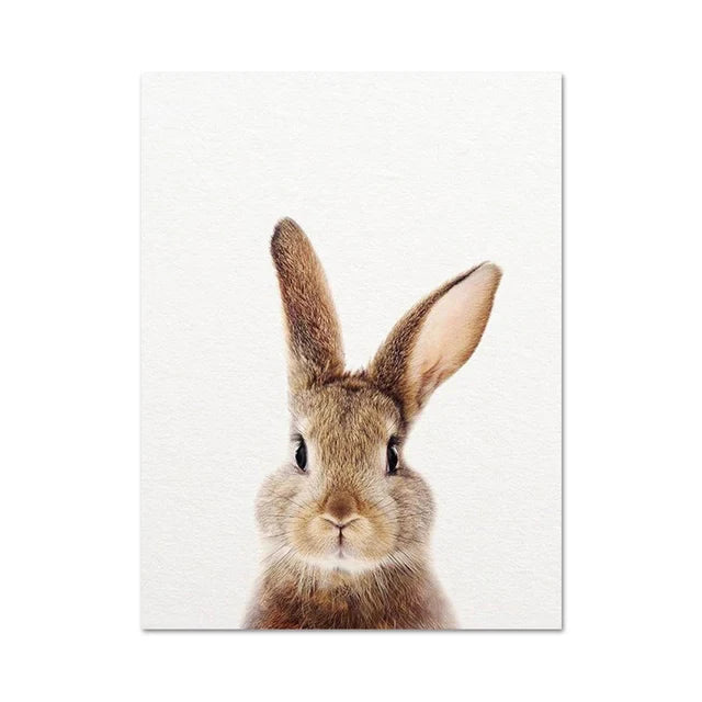 Cute Bunny Rabbit Photoshoot Poster Wall Art Fine Art Canvas Prints Baby Animal Pictures For Nursery Room Children's Room Wall Decor | Bowlift