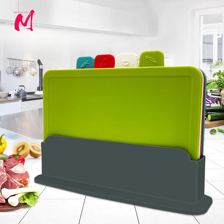 BowLift | Cutting board set (4 pieces) with practical holder