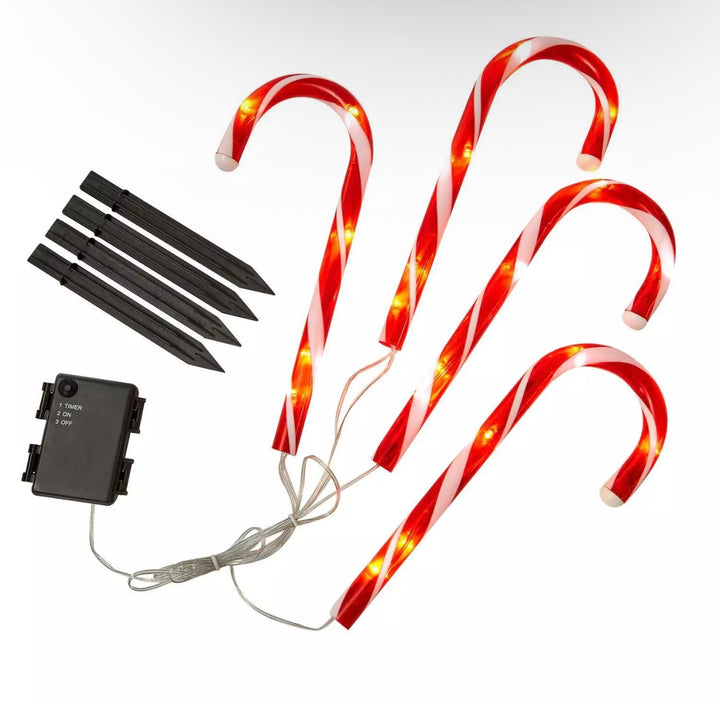 BowLift | 4pc Candy Cane LED Pathway Lights