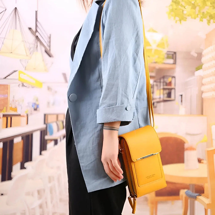 Soft Leather Shoulder Bag with Anti-Theft Protection - SafeTouch | Bowlift