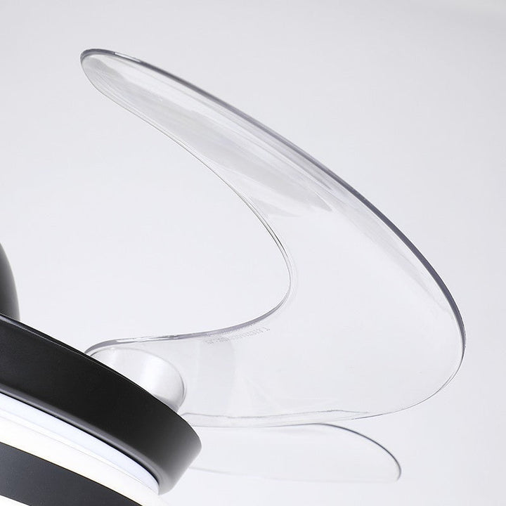 Modern Retractable Ceiling Fan Light-Black | Bowlift