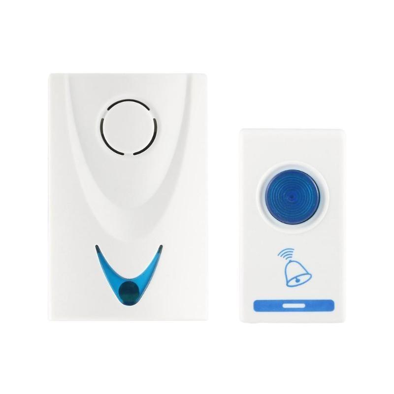 BowLift | DC3V LED Wireless Chime Doorbell Battery Powered 32 Tune Songs 1 Remote Control 1 Wireless Home Security Smart Doorbells White