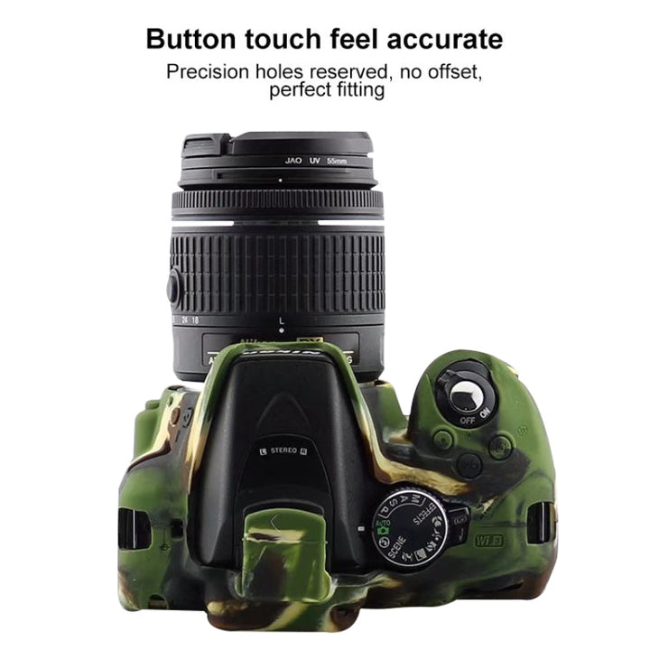 BowLift | Soft Silicone Protective Case for Nikon D5300 (Camouflage Pattern)