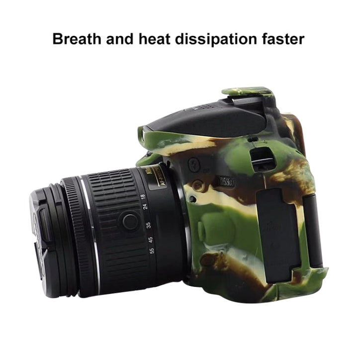 BowLift | Soft Silicone Protective Case for Nikon D5300 (Camouflage Pattern)