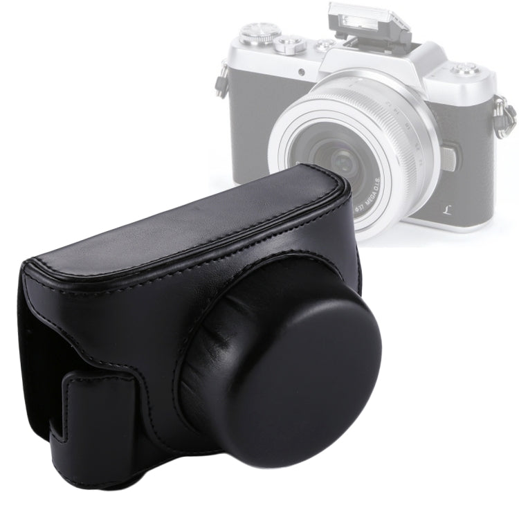 BowLift | Full Body Camera PU Leather Camera Bag with Strap for Panasonic Lumix GF7 / GF8 / GF9 (12-32mm / 14-42mm Lens)(Black)