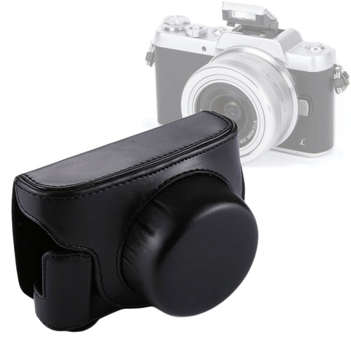 BowLift | Full Body Camera PU Leather Camera Bag with Strap for Panasonic Lumix GF7 / GF8 / GF9 (12-32mm / 14-42mm Lens)(Black)