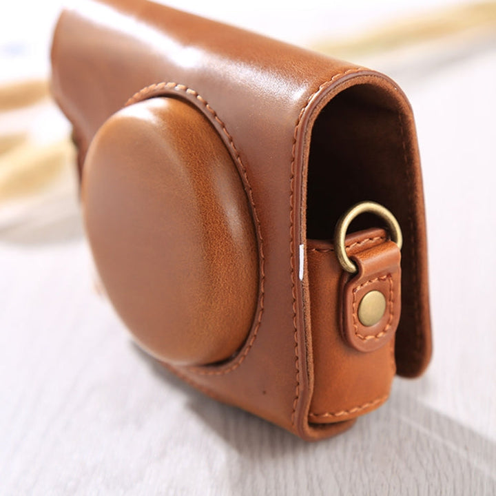BowLift | Full body bag made of PU leather with shoulder strap for Canon G9X / G9X II (Brown)