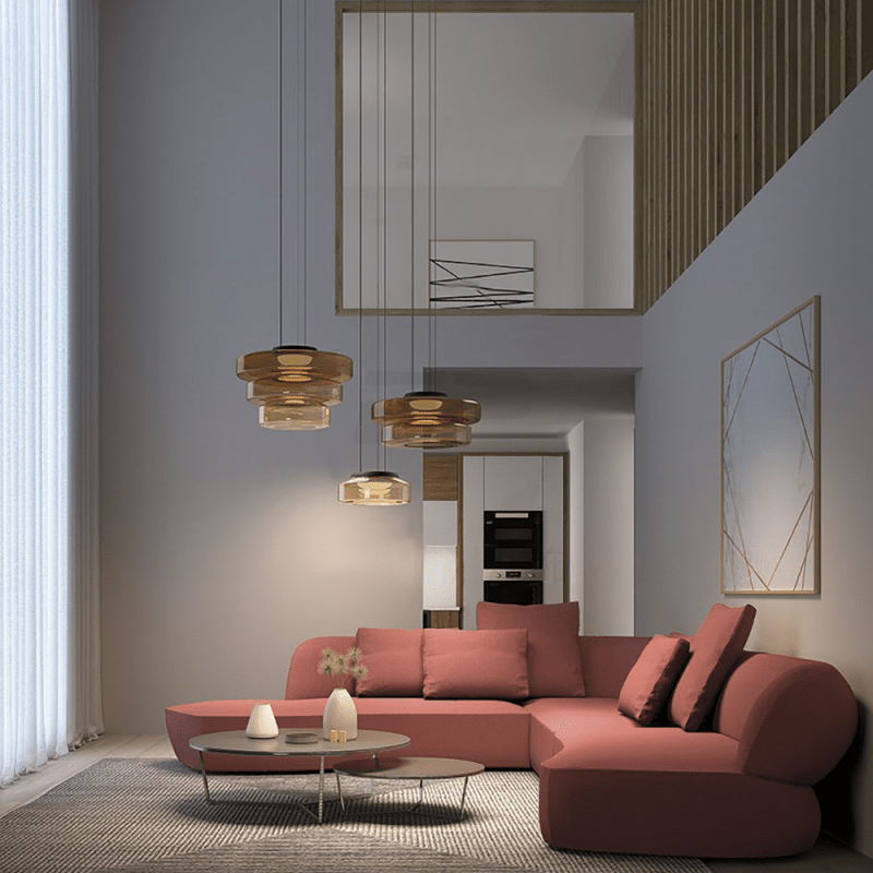 BowLift | Modern Glass Pendant Lamp in Bauhaus Style - AuroraSphere