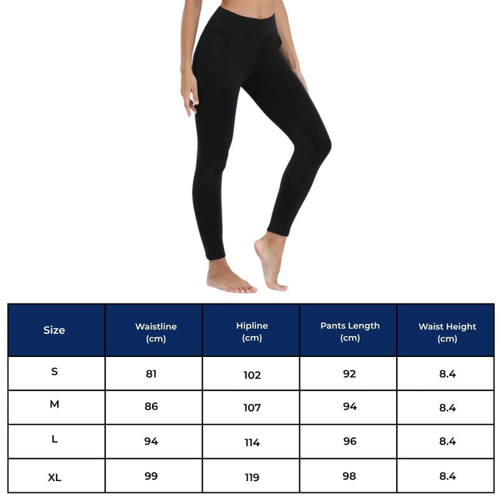 WarmFlex High-Waisted Warm Fleece Leggings | Winter Legging for Cold Weather - Warm Legging - for Outdoor Activities Bowlift