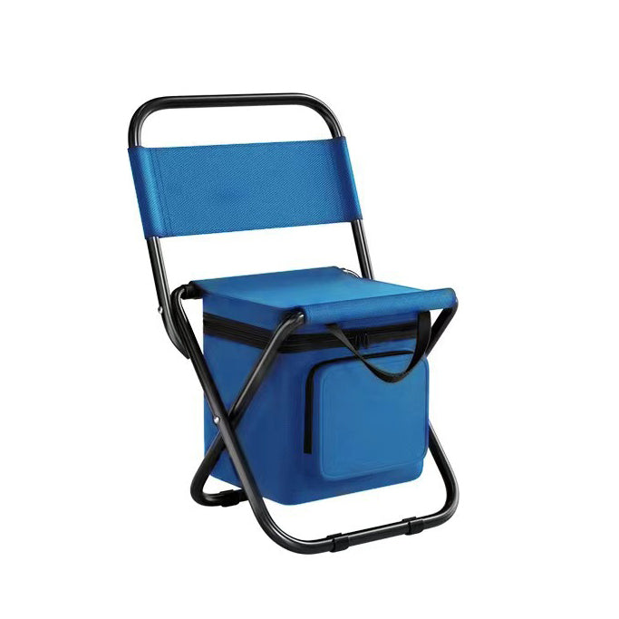 Contemporary Industrial Rectangular Oxford Fabric Steel Pipe Foldable Camping Chair Backrest Armless For Garden & Outdoor Patio | Bowlift