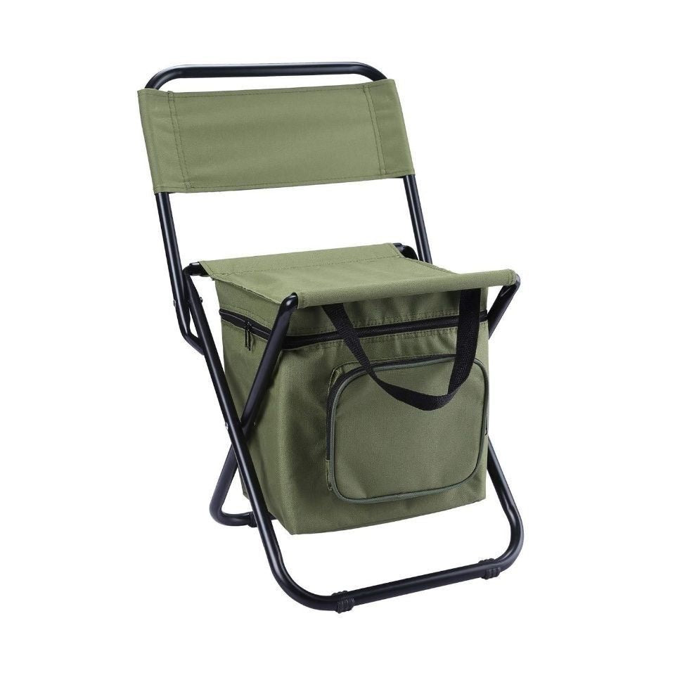 Contemporary Industrial Rectangular Oxford Fabric Steel Pipe Foldable Camping Chair Backrest Armless For Garden & Outdoor Patio | Bowlift
