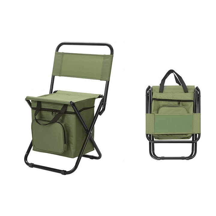 Contemporary Industrial Rectangular Oxford Fabric Steel Pipe Foldable Camping Chair Backrest Armless For Garden & Outdoor Patio | Bowlift