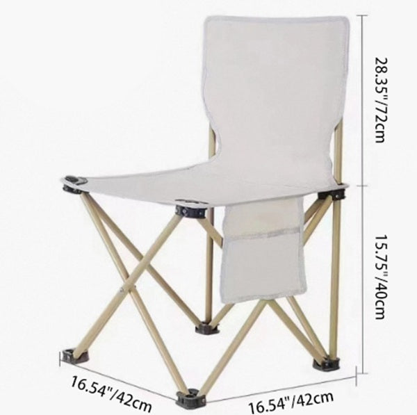Contemporary Scandinavian Oxford Fabric Steel X-Shaped Folding Outdoor Chair With Backrest For Camping & Beach | Bowlift