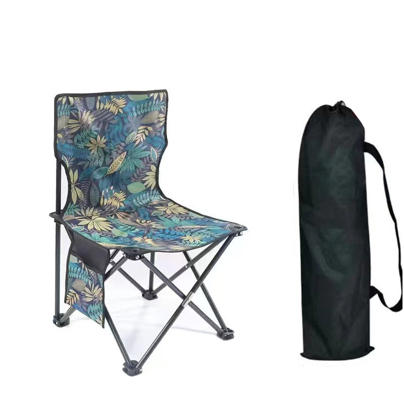 Contemporary Scandinavian Oxford Fabric Steel X-Shaped Folding Outdoor Chair With Backrest For Camping & Beach | Bowlift