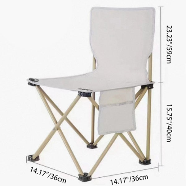 Contemporary Scandinavian Oxford Fabric Steel X-Shaped Folding Outdoor Chair With Backrest For Camping & Beach | Bowlift