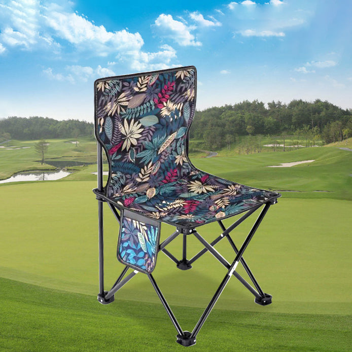 Contemporary Scandinavian Oxford Fabric Steel X-Shaped Folding Outdoor Chair With Backrest For Camping & Beach | Bowlift