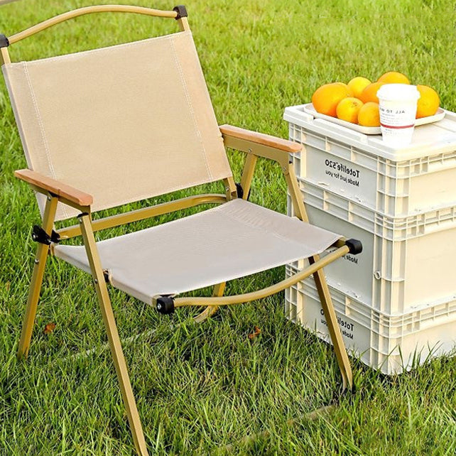 Contemporary Scandinavian Oxford Fabric Steel X-Shaped Folding Outdoor Chair With Backrest For Camping & Beach | Bowlift