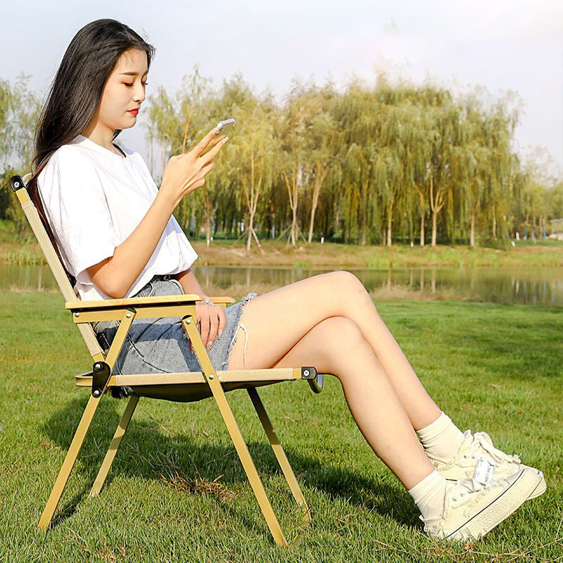 Contemporary Scandinavian Oxford Fabric Steel X-Shaped Folding Outdoor Chair With Backrest For Camping & Beach | Bowlift