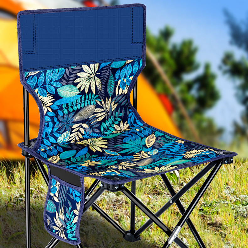 Contemporary Scandinavian Oxford Fabric Steel X-Shaped Folding Outdoor Chair With Backrest For Camping & Beach | Bowlift