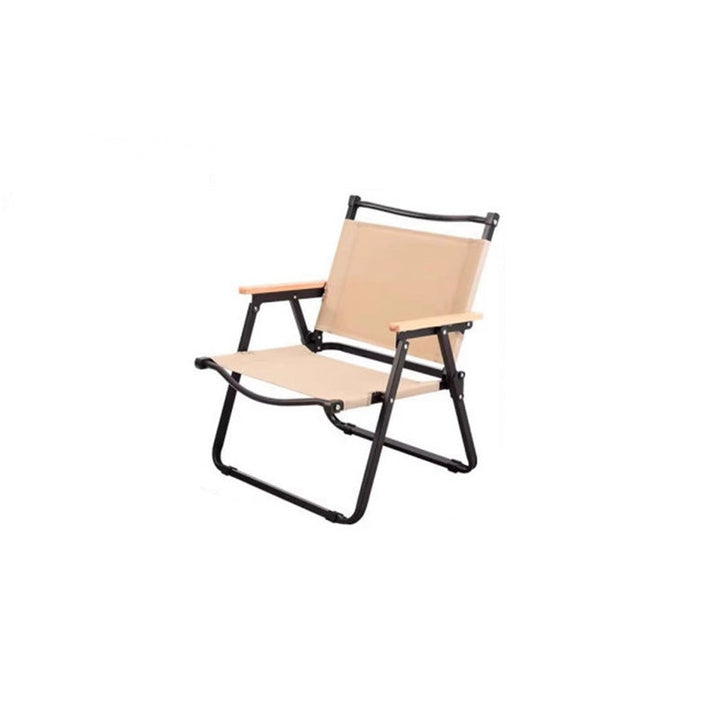 Modern Minimalist Rectangle Beech Wood Carbon Steel Oxford Fabric Outdoor Foldable Camping Chair Backrest Armrest For Garden | Bowlift