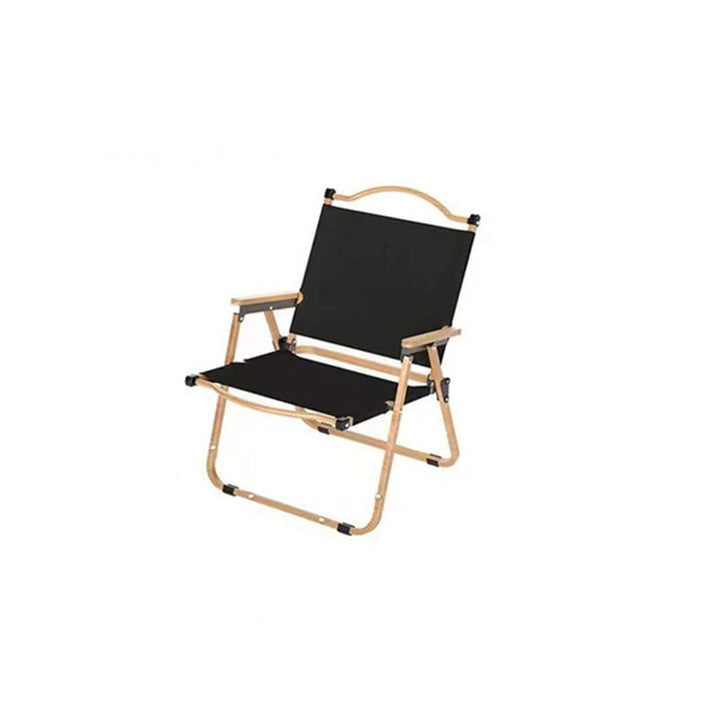 Modern Minimalist Rectangle Beech Wood Carbon Steel Oxford Fabric Outdoor Foldable Camping Chair Backrest Armrest For Garden | Bowlift