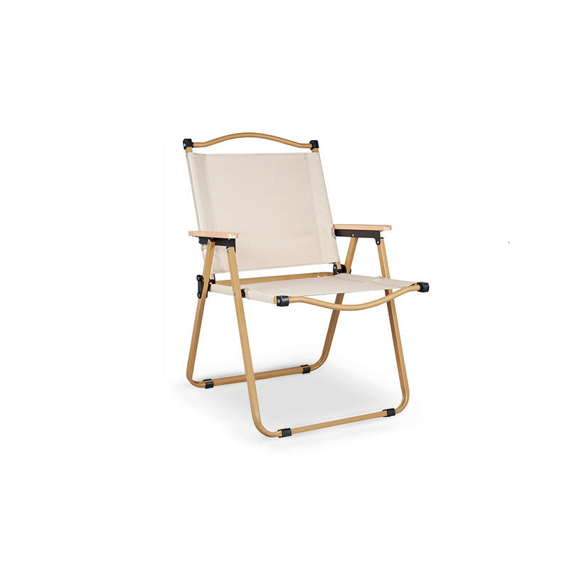 Modern Minimalist Rectangle Outdoor Carbon Steel Aluminum Alloy Beech Wood Oxford Fabric PET Foldable Portable Detachable Camping Chair Backrest Armrest For Garden | Bowlift