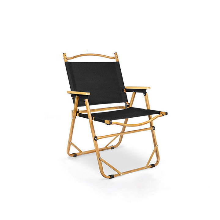 Modern Minimalist Rectangle Outdoor Carbon Steel Aluminum Alloy Beech Wood Oxford Fabric PET Foldable Portable Detachable Camping Chair Backrest Armrest For Garden | Bowlift