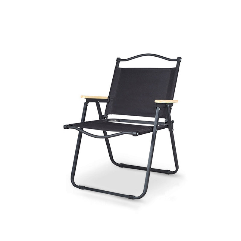 Modern Minimalist Rectangle Outdoor Carbon Steel Aluminum Alloy Beech Wood Oxford Fabric PET Foldable Portable Detachable Camping Chair Backrest Armrest For Garden | Bowlift