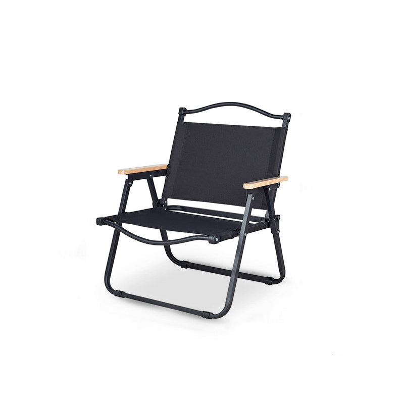 Modern Minimalist Rectangle Outdoor Carbon Steel Aluminum Alloy Beech Wood Oxford Fabric PET Foldable Portable Detachable Camping Chair Backrest Armrest For Garden | Bowlift