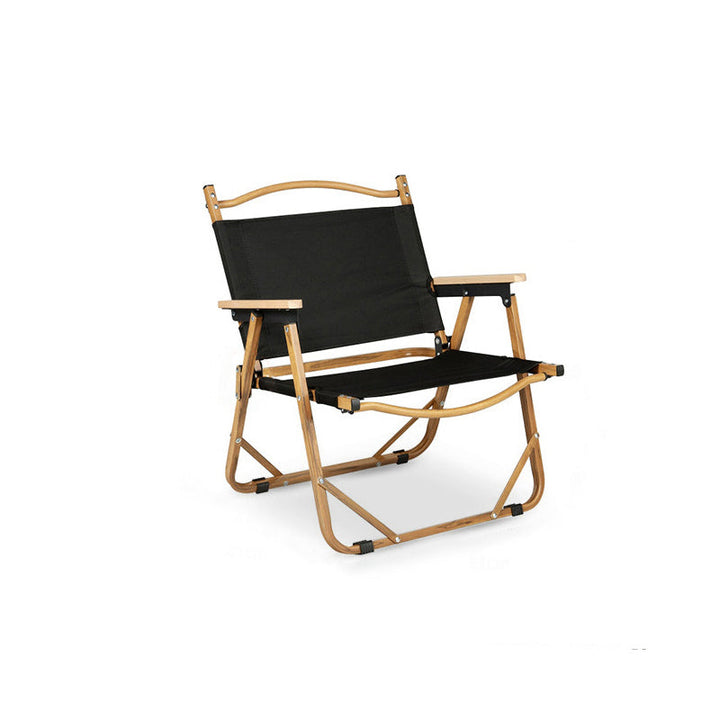Modern Minimalist Rectangle Outdoor Carbon Steel Aluminum Alloy Beech Wood Oxford Fabric PET Foldable Portable Detachable Camping Chair Backrest Armrest For Garden | Bowlift