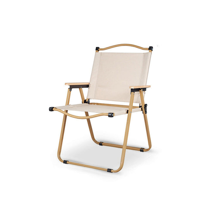 Modern Minimalist Rectangle Outdoor Carbon Steel Aluminum Alloy Beech Wood Oxford Fabric PET Foldable Portable Detachable Camping Chair Backrest Armrest For Garden | Bowlift