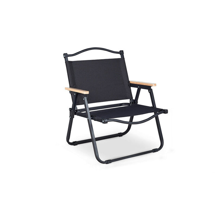 Modern Minimalist Rectangle Outdoor Carbon Steel Aluminum Alloy Beech Wood Oxford Fabric PET Foldable Portable Detachable Camping Chair Backrest Armrest For Garden | Bowlift