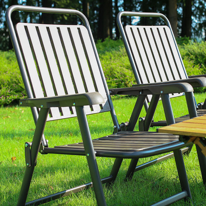 Modern Simplicity Waterproof Rectangular Carbon Steel PVC Foldable Camping Chair Backrest Armrest For Garden | Bowlift