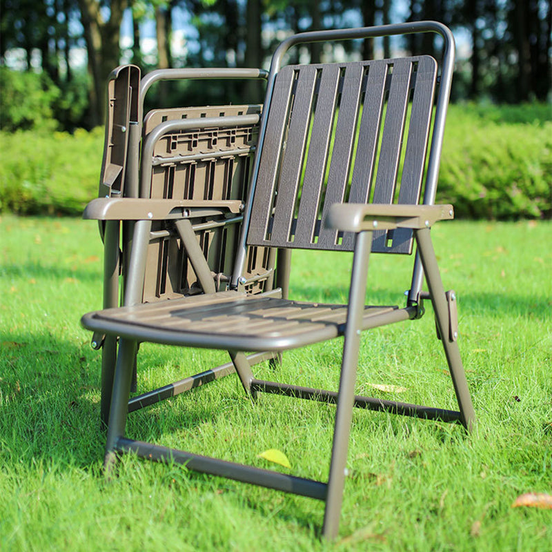 Modern Simplicity Waterproof Rectangular Carbon Steel PVC Foldable Camping Chair Backrest Armrest For Garden | Bowlift