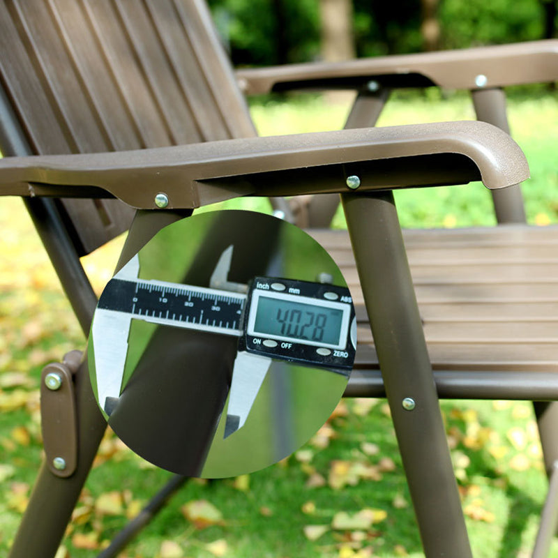 Modern Simplicity Waterproof Rectangular Carbon Steel PVC Foldable Camping Chair Backrest Armrest For Garden | Bowlift
