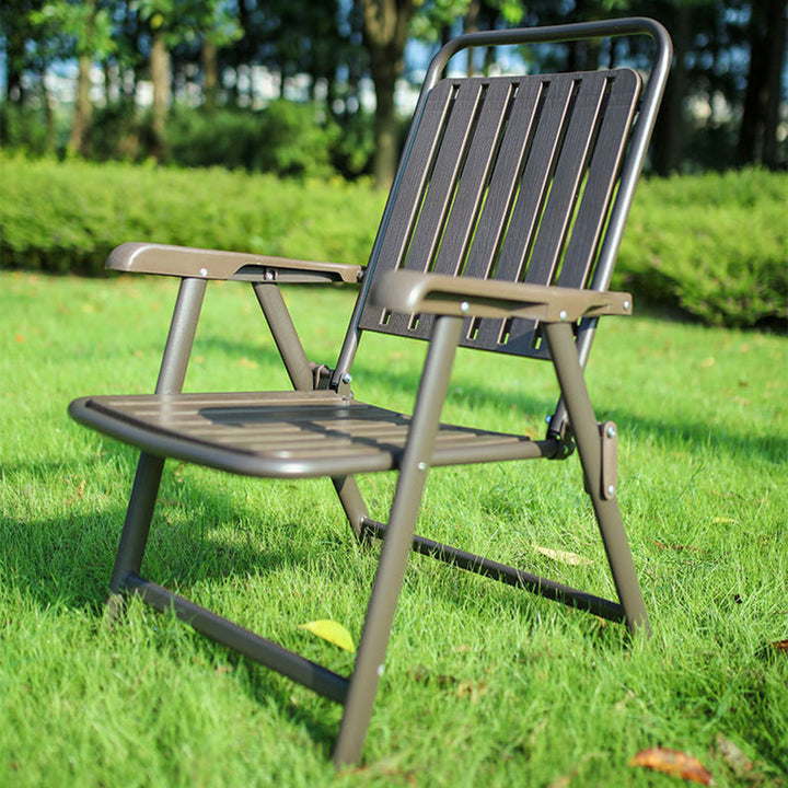 Modern Simplicity Waterproof Rectangular Carbon Steel PVC Foldable Camping Chair Backrest Armrest For Garden | Bowlift