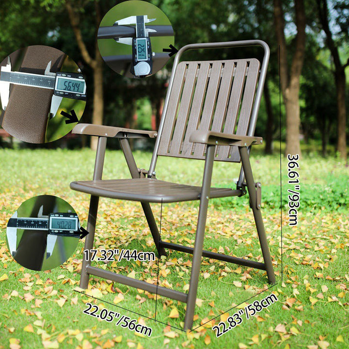 Modern Simplicity Waterproof Rectangular Carbon Steel PVC Foldable Camping Chair Backrest Armrest For Garden | Bowlift
