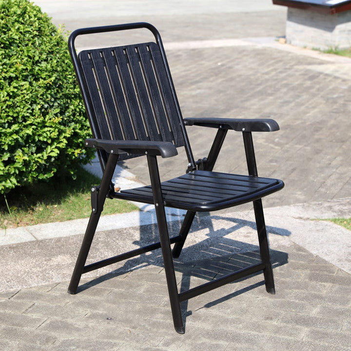 Modern Simplicity Waterproof Rectangular Carbon Steel PVC Foldable Camping Chair Backrest Armrest For Garden | Bowlift