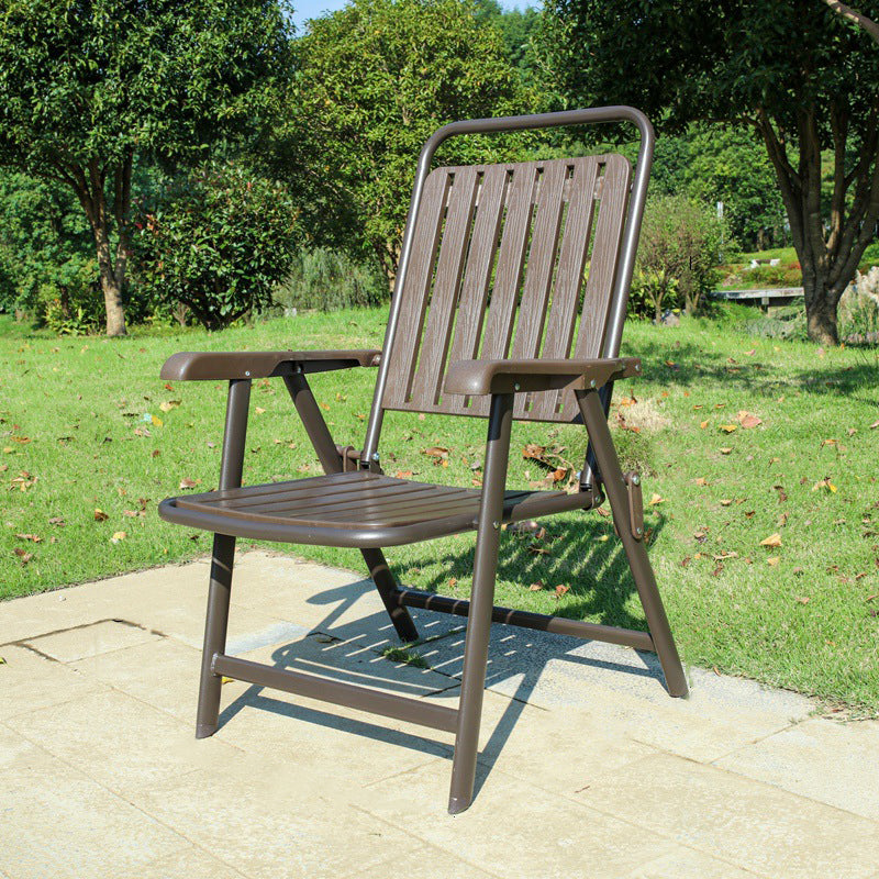 Modern Simplicity Waterproof Rectangular Carbon Steel PVC Foldable Camping Chair Backrest Armrest For Garden | Bowlift