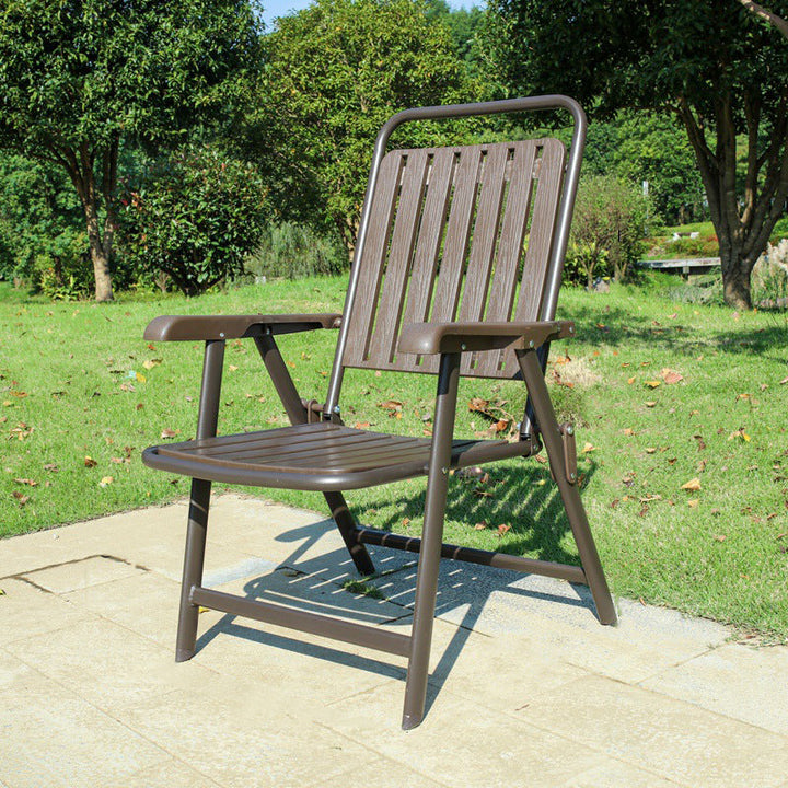 Modern Simplicity Waterproof Rectangular Carbon Steel PVC Foldable Camping Chair Backrest Armrest For Garden | Bowlift