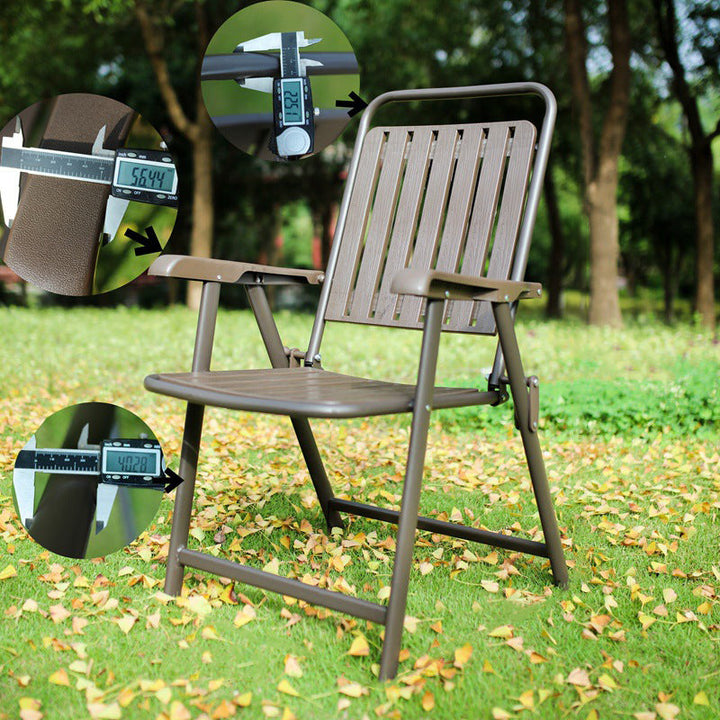 Modern Simplicity Waterproof Rectangular Carbon Steel PVC Foldable Camping Chair Backrest Armrest For Garden | Bowlift
