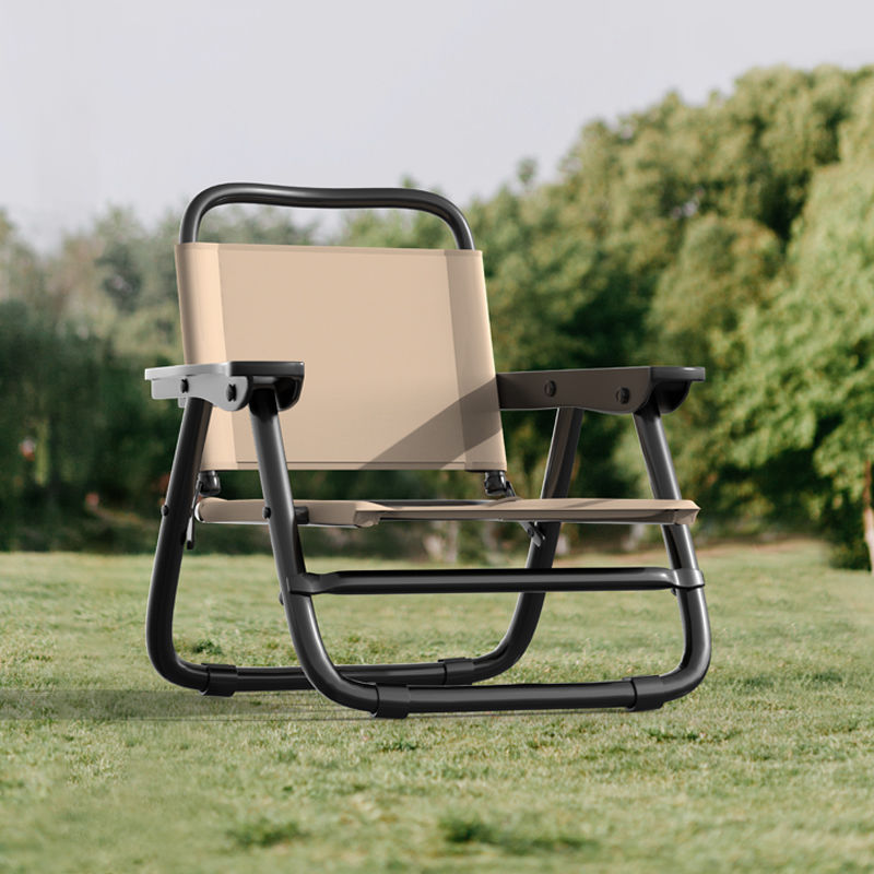 Modern Minimalist Square Bent Oxford Fabric Steel Tube Chair Backrest Armrest For Outdoor | Bowlift