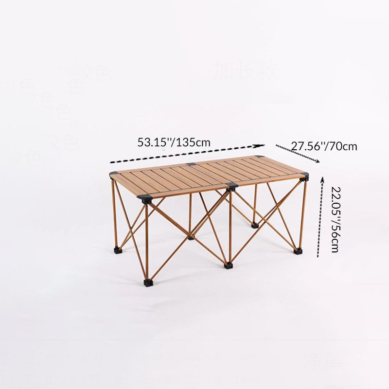 Modern Simplicity Square Rectangle Aluminum Iron Outdoor Foldable Camping Coffee Table 1-Tier For Garden | Bowlift