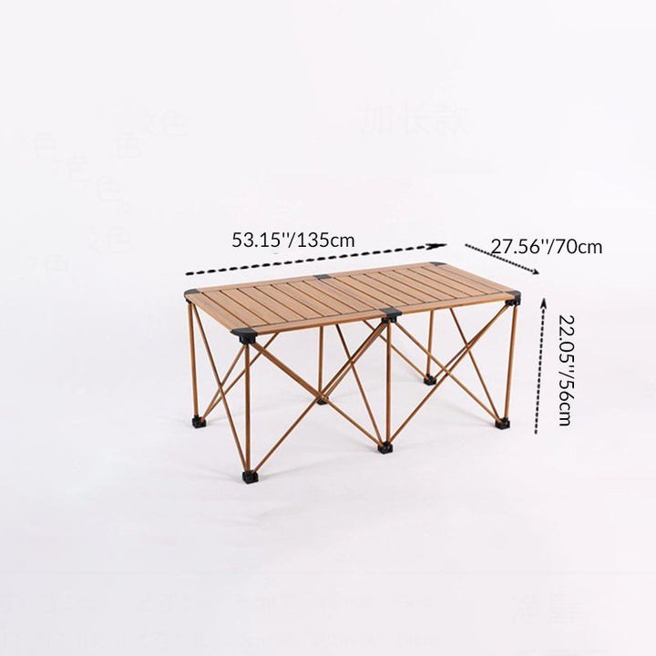 Modern Simplicity Square Rectangle Aluminum Iron Outdoor Foldable Camping Coffee Table 1-Tier For Garden | Bowlift