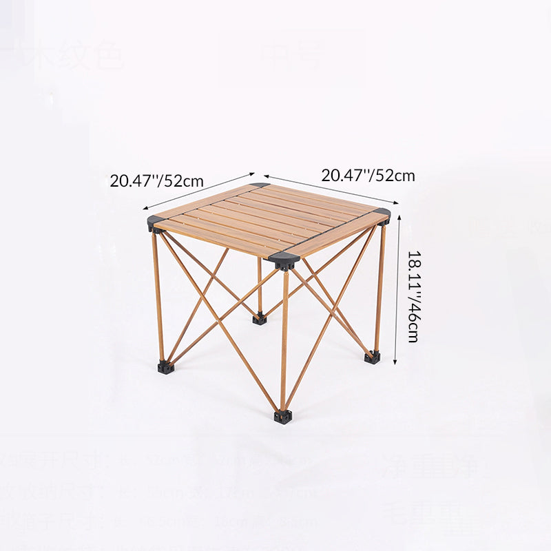Modern Simplicity Square Rectangle Aluminum Iron Outdoor Foldable Camping Coffee Table 1-Tier For Garden | Bowlift